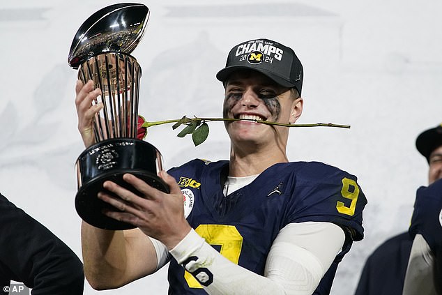 Michigan Wolverines QB JJ McCarthy has been linked to being drafted by the Denver Broncos