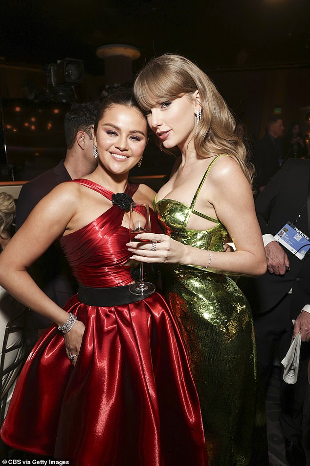 Selena Gomez left an eyebrow-raising comment under a photo of her boyfriend Taylor Swift, making some fans think she feels left out of their A-list;  seen last month