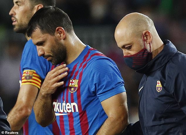 Sergio Aguero has opened up about how he felt during his last game for Barcelona (above)