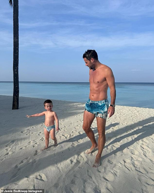 Jamie Redknapp shared a sweet photo with his son Raphael from their winter outing on his Instagram page on Tuesday