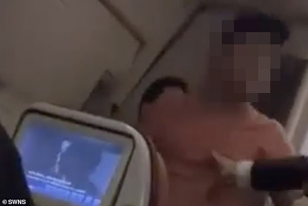 The incident occurred after a man started 'banging' in the toilet of a Thai Airways flight on February 7.