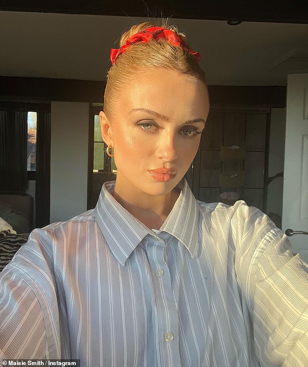 It's Maisie Smith.  The EastEnders actress, 22, shared a recent selfie, with her red hair in a big bun, before drawing a comparison with the childhood photo