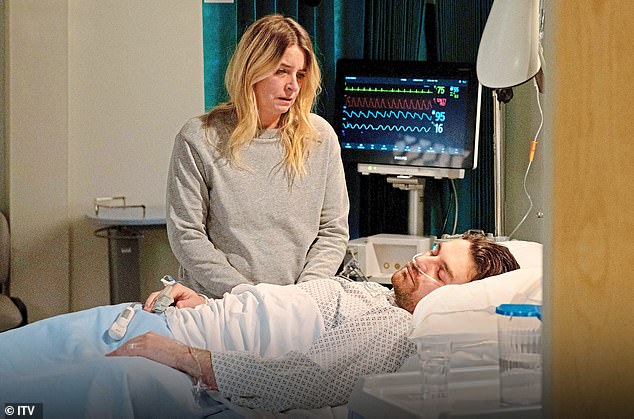 Feeling guilty, Charity sneaks into Mack's hospital room and confesses her love to him while he is unconscious