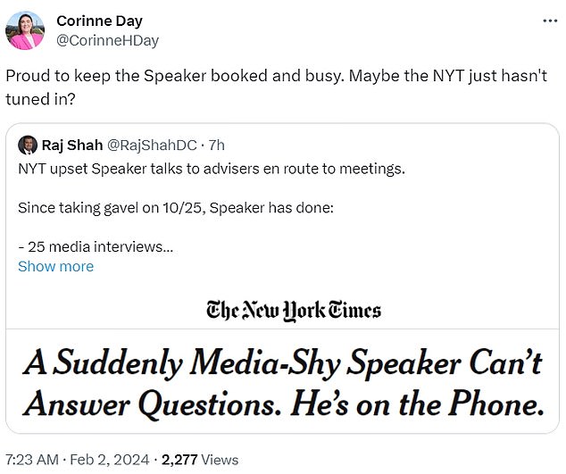 Speaker Mike Johnsons aides are invading the New York Times