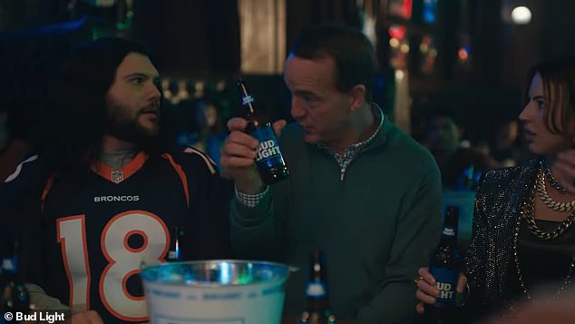 Peyton Manning is one of the stars featured in the new commercial premiering Sunday during the Super Bowl