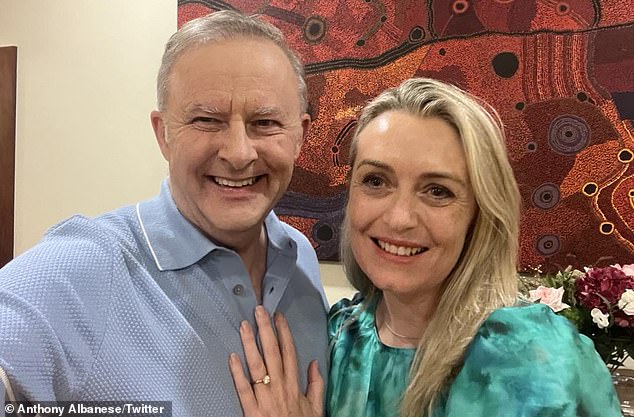 In their engagement photo (pictured), Mr Albanese looked 'so happy' as Jodie placed a 'loving' hand on his chest, but Jodie's smile was 'not so much in the eyes'