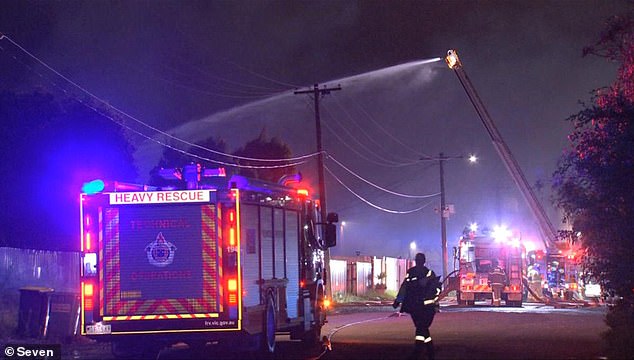 Emergency services were called to the fire in Melbourne's west on Friday morning