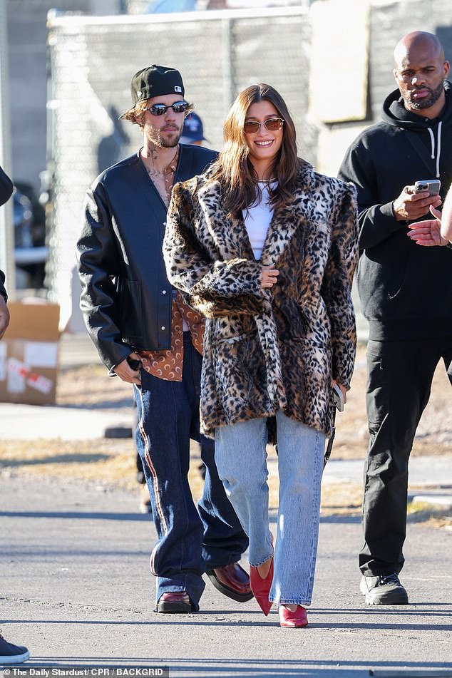 Super Bowl 2024 Justin Bieber and wife Hailey arrive at