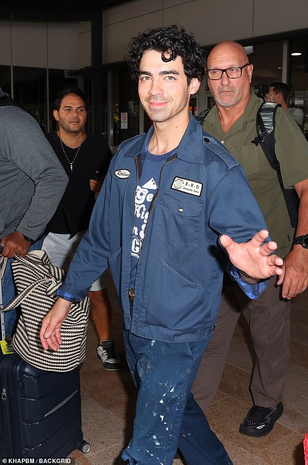 The Jonas Brothers have arrived in Australia ahead of their Five Albums.  One night tour.  Pictured: Joe Jonas