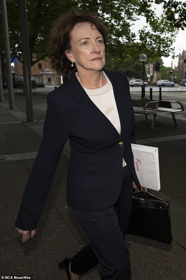 Fiona Brown is pictured outside court during Bruce Lehrmann's defamation trial against Network Ten and Lisa Wilkinson in December