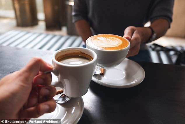 This is bad news for early risers, as it turns out the optimal time to drink coffee is between 9am and 2pm (stock image)