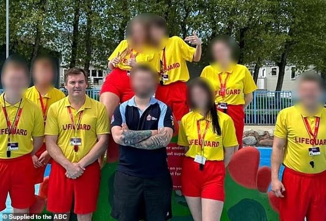 Dean Carelse, 43, is pictured with his colleagues at Butlin's family resort park in Somerset.  A British background check failed to show that he had been convicted of nearly 20 offenses in Australia