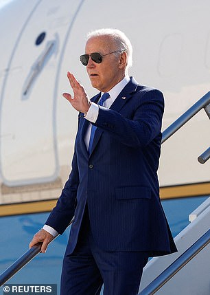 US President Joe Biden arrives at John F. Kennedy's home on February 7, 2024