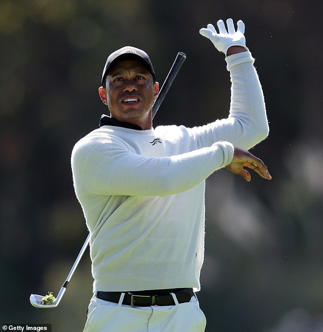 Tiger Woods hit a nasty shank on the 18th hole of his opening round at the Genesis Invitational