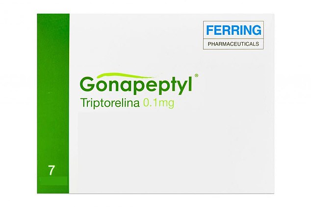 Puberty blockers, medically known as gonadotropin-releasing hormone analogues, halt the physical changes of puberty in teens who are questioning their gender.  Pictured here is an example of these medications called Triptorelin