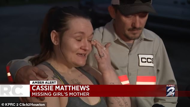 The girl's mother, Cassie Matthews, pleaded for the public's help during the six-day search for her daughter, crying as she said the loss left her feeling 