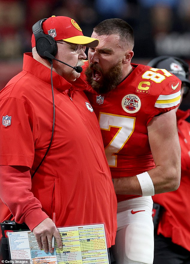 The scream heard around the world, Travis Kelce stepped up to coach Andy Reid as the team struggled in the first half against the 49ers