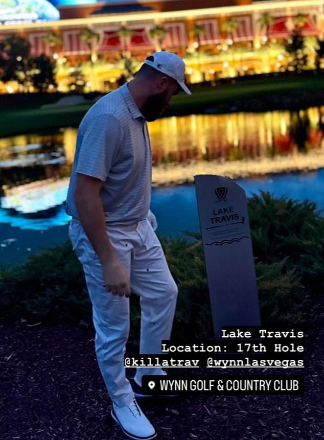 Chiefs star Travis Kelce was spotted at Wynn Golf & Country Club in Las Vegas on Tuesday