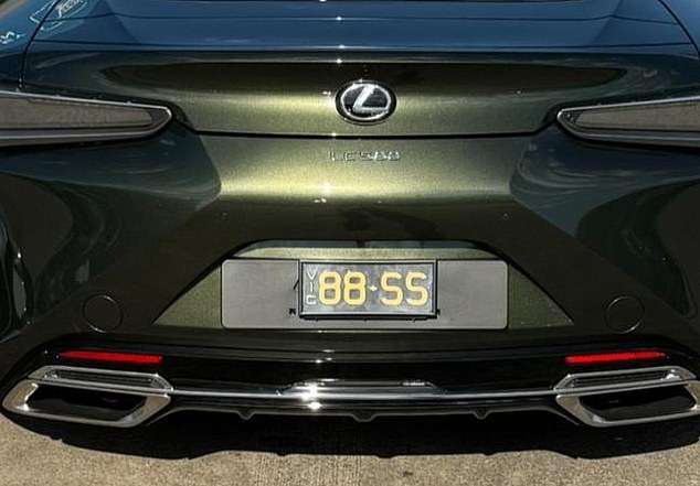 Australians were outraged after a Lexus sports car with the Victorian license plate '88-SS' was spotted in Doncaster in Melbourne's north-east (pictured)