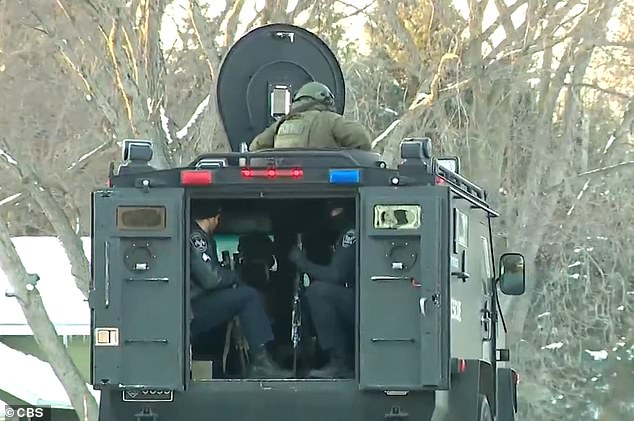 Dozens of heavily armed officers took to the streets of Burnsville early Sunday morning after the shooting