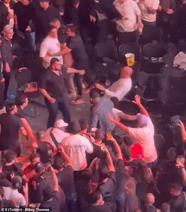 A fan was knocked out during a brawl at Arena CDMX during UFC Fight Night in Mexico City