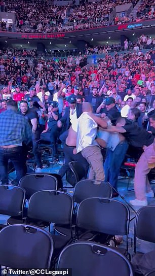 A massive brawl broke out among the crowd at the UFC event in Mexico City on Saturday