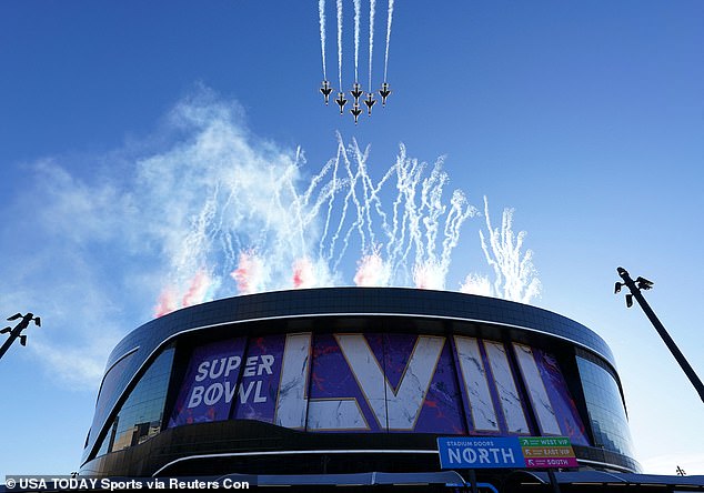 The Air Force flew six jets over Allegiant Stadium on Sunday for the opening ceremony