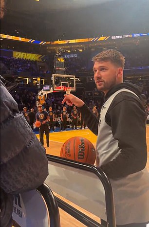 Mavericks guard Luka Doncic called a perfect bounce after an incredible trick shot