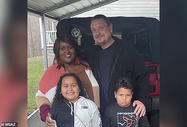 Jernelle Larson (above left), lost her husband (above right), son (below right) and mother in a catastrophic car accident on Monday