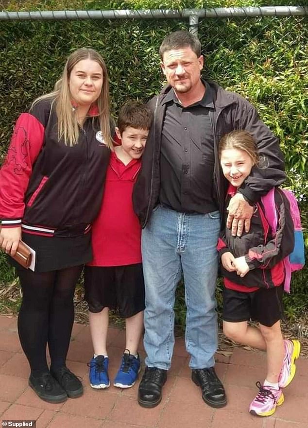 Warren 'Wazza' Laing (pictured with his three children) drowned on January 14 while rescuing his 14-year-old daughter from a rip current