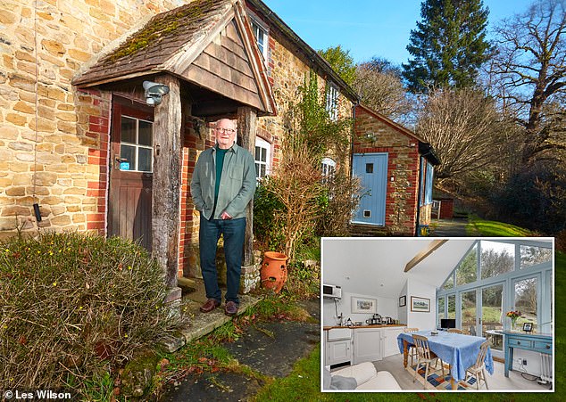 Bittersweet: Robert Dance is sad to leave his £1.7million Surrey home, also pictured, but now needs a more practical location