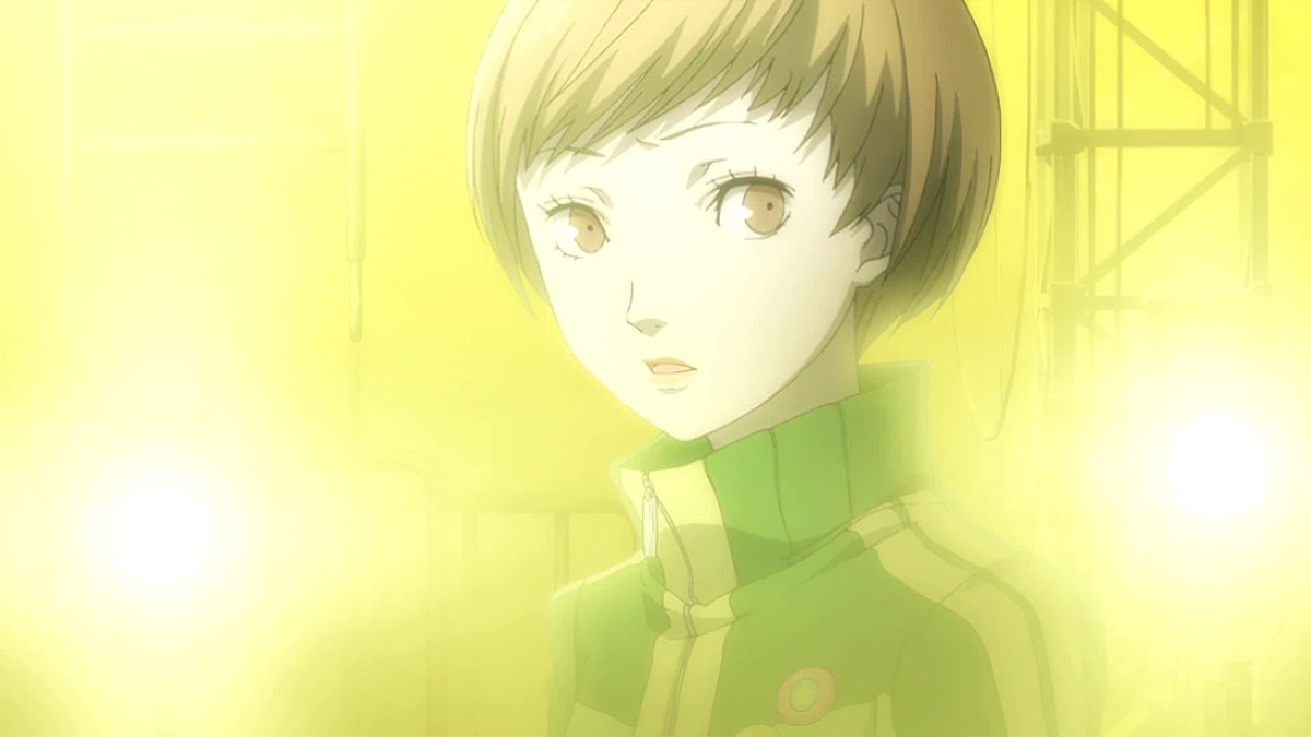 Chie Satonaka from Persona 4 Golden stares at the screen.