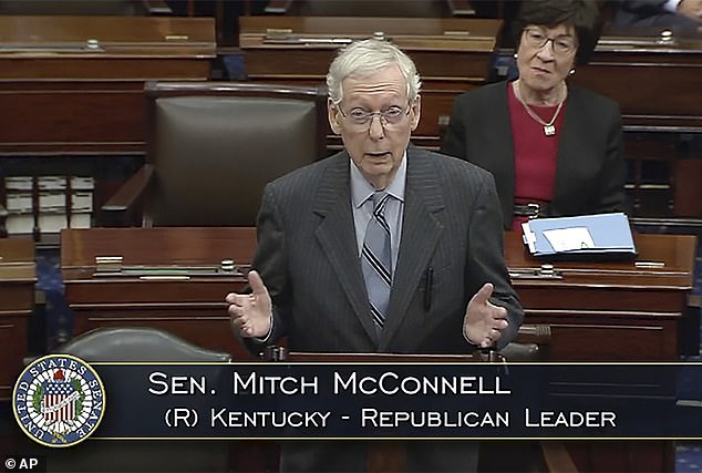 Senator McConnell speaks on the floor of the Senate, where he announced he will resign as Senate Republican leader in November