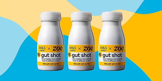 The M&S x Zoe gut shot kefir drink, sold for £2, contains live cultures and fiber and is said to keep your gut microbiome healthy