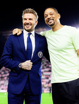 David Beckham and Will Smith hugged and laughed ahead of Inter Miami's opening match