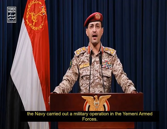 Yemen's Iran-aligned Houthis fired naval missiles at the British ship 'LYCAVITOS' in the Gulf of Aden, the group's military spokesman Yahya Sarea said in a televised address today.