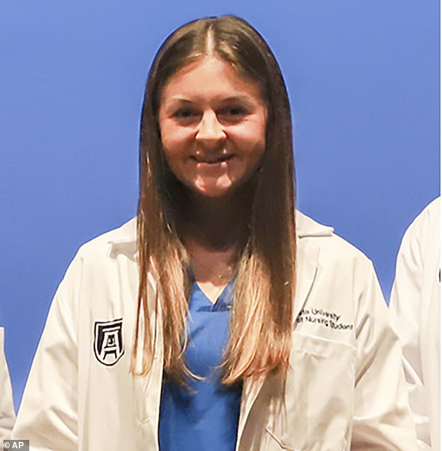 his undated image, provided by Augusta University, shows Laken Hope Riley, a nursing student whose body was found Thursday, February 22, 2024, on the campus of the University of Georgia in Athens, Georgia