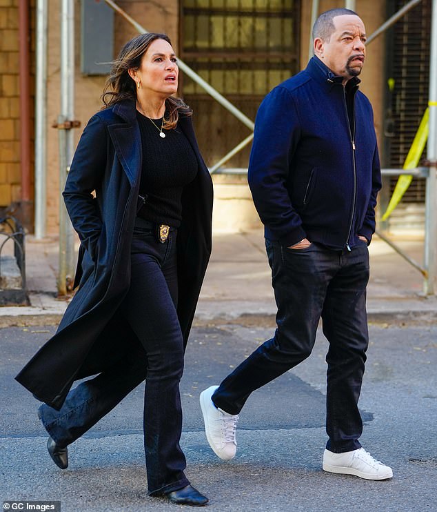 The 60-year-old actress and her 66-year-old co-star were seen playing Captain Olivia Benson and Sergeant Odafin 'Fin' Tutuola while working on new episodes of the fan-favorite police procedural series.