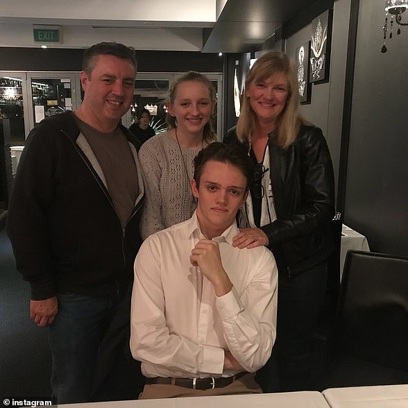 According to police, Winona Lanford (pictured back center between her parents Anthony and Kristine) was among the missing bodies still on White Island. She is believed not to have survived.