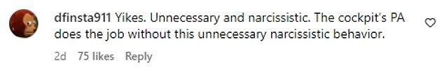 People quickly flooded the comments section with their thoughts on the pilot's behavior, and many were quick to condemn him