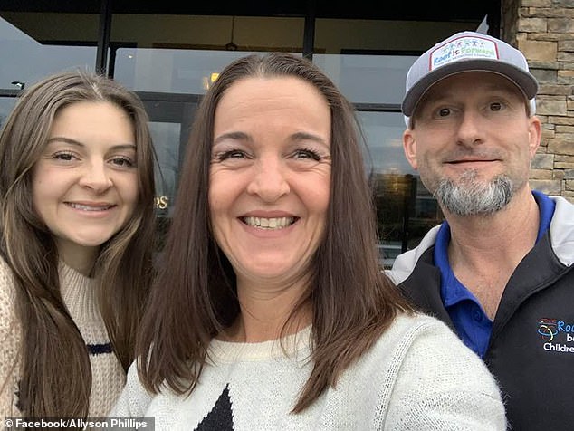 Laken Riley, her mother, Allyson Phillips and her father, John