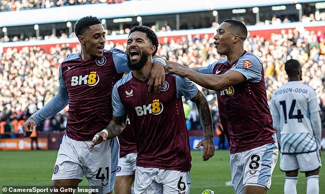 Douglas Luiz (centre) has long been admired by Arsenal, while academy talent Jacob Ramsey (left) was targeted for Newcastle in January