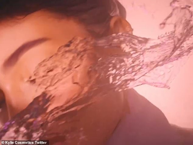 Timothee Chalamet's girlfriend also posed for ethereal photos in a white top with her jet black hair pulled back.  The reality TV star almost looked like she was meditating in the new photos as water splashed on her face