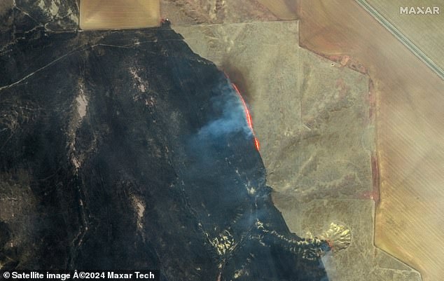 From the air: The devastating path of the devastating wildfire can be seen in this aerial photo