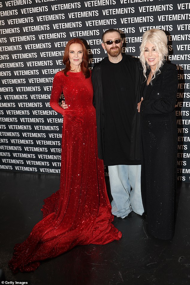 Following her graceful performance for the fashion label, Marcia was spotted backstage with the brand's curative director Guram Gvasalia and Russian model Natalia Vodianova.