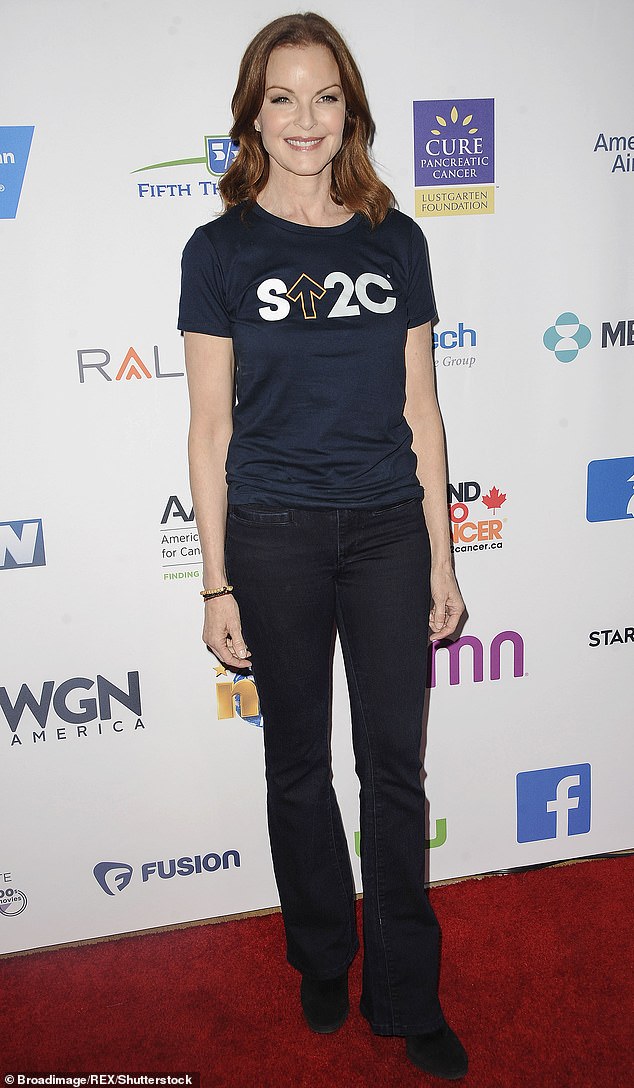 Marcia bravely spoke out about her battle with anal cancer in a bid to end the stigma surrounding the disease (pictured at a Stand Up To Cancer event in 2016)