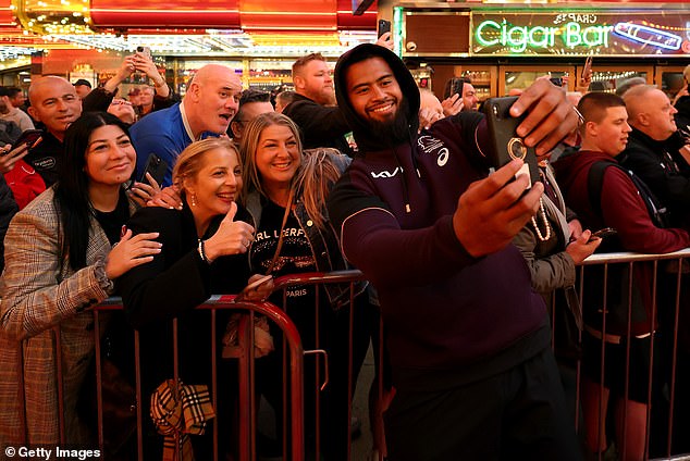 US media executives felt Los Angeles was a hard sell, and suggested Las Vegas instead (pictured, Broncos star Payne Haas)