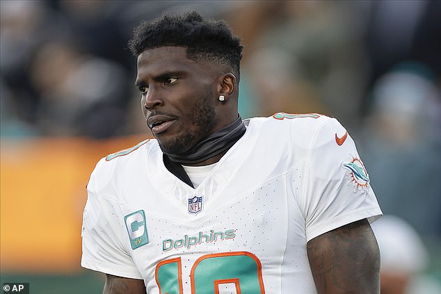 Hill has been with the Dolphins since 2022 and lost to his old team - the Chiefs - in the first round of the playoffs last season