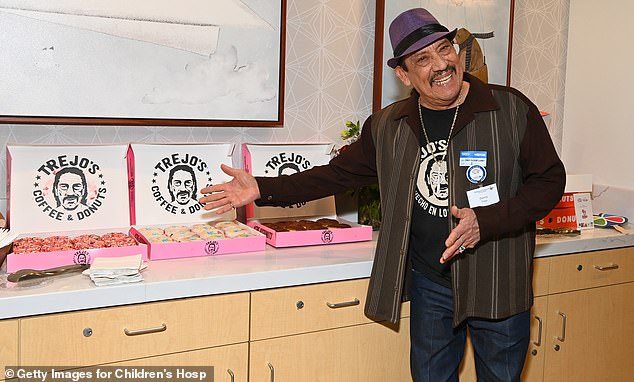 The Machete star also brought along several boxes of donuts for attendees of the charity event