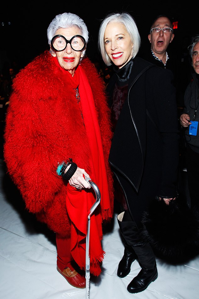 'Iris Barrel Apfel, August 29, 1921 – March 1, 2024', read the caption of the photo;  seen with Linda Fargo in 2013